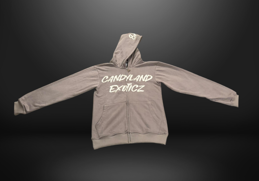 Candyland Exoticz “Signature Script” Zip Hoodie - Grey