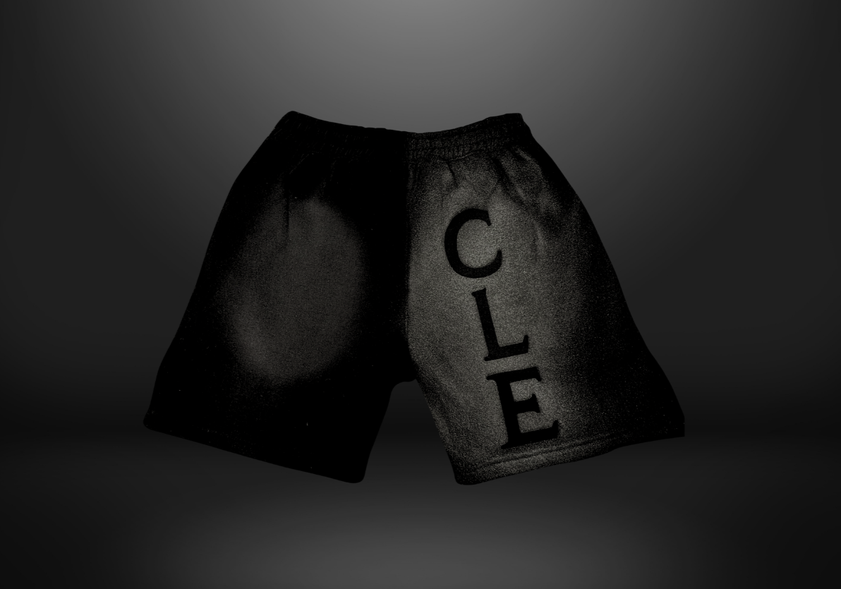 Black Skull Rhinestone Shorts
