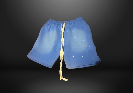 Sky Blue Speckle Athletic Shorts