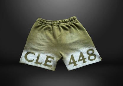 Olive Green Speckle Athletic Shorts