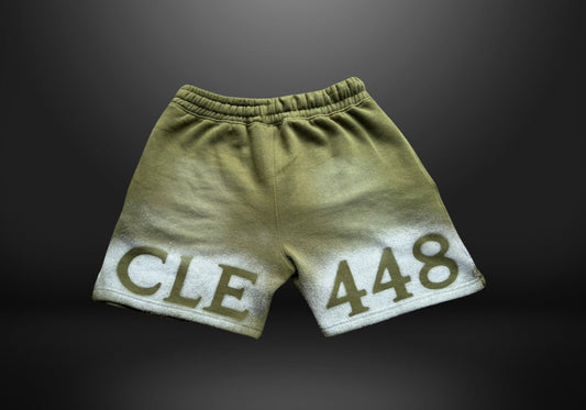 Olive Green Speckle Athletic Shorts